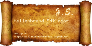 Hellenbrand Sándor névjegykártya